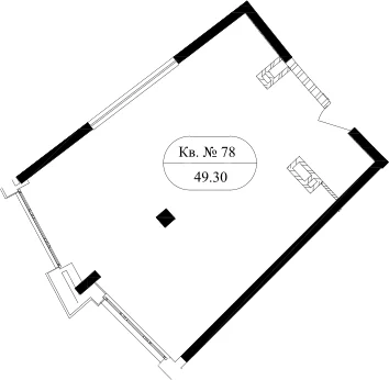 Планировка: Квартира 48,6 м² в ЖК «Маршал»