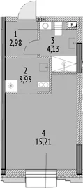 Планировка: Студия 26,3 м² в ЖК «N'ICE LOFT»