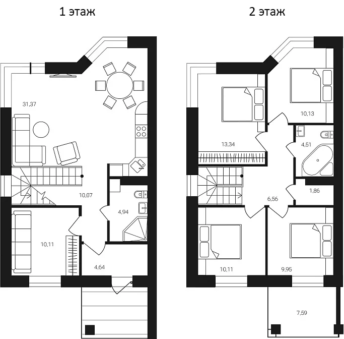 Планировка: Коттедж 120 м² в ЖК «Коттеджный поселок Катуар»