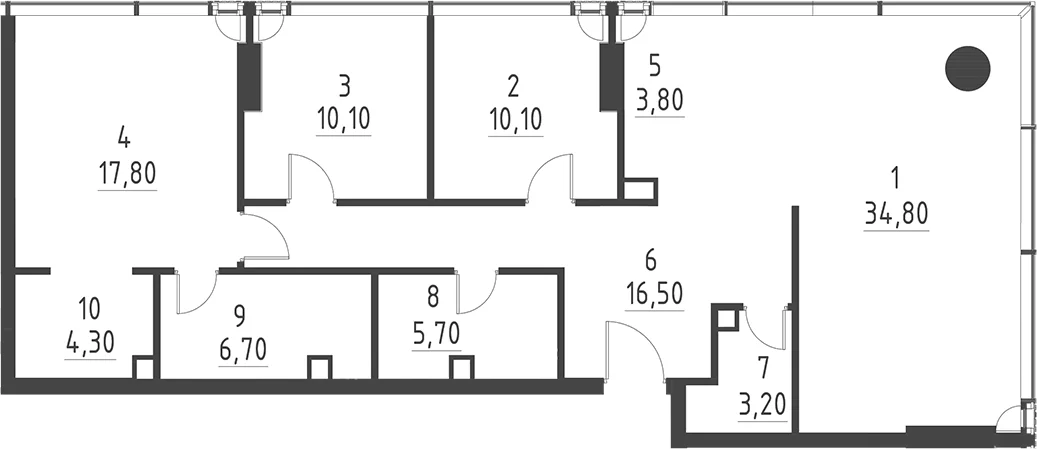 Планировка: Квартира евро-4 113 м² в ЖК «Слава»