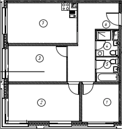 Планировка: Квартира 81,1 м² в ЖК «Ориент Экспресс»