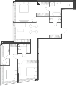 Планировка: Квартира 118,1 м² в ЖК «Дом Дау»