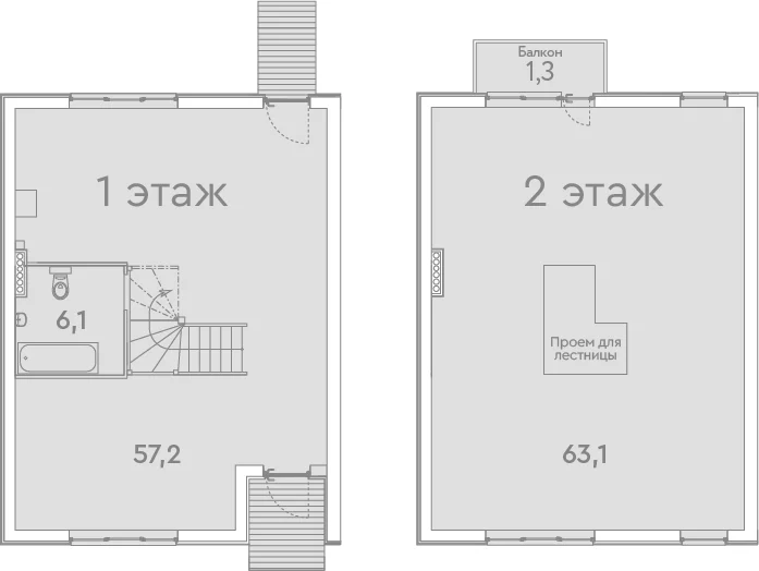 Планировка: Таунхаус 126,4 м² в ЖК «Квартал таунхаусов Таун Град»