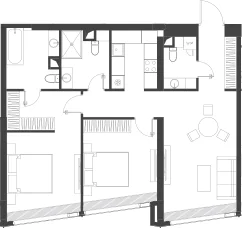 Планировка: Квартира 83,9 м² в ЖК «Дом Дау»