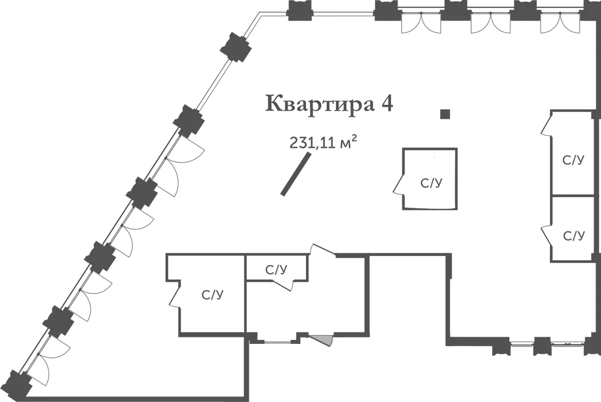 Планировка: Квартира 231,1 м² в ЖК «Аструм»