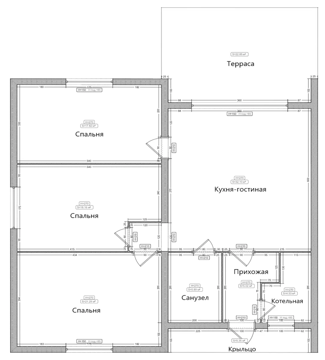 Планировка: Коттедж 109,2 м² в ЖК «Коттеджный поселок Ильино. Стоун Хаус»