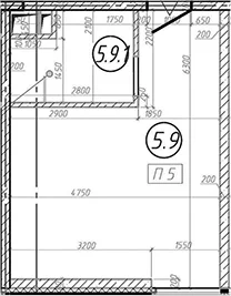Планировка: Квартира 28,1 м² в ЖК «МФЗ Сантерра»