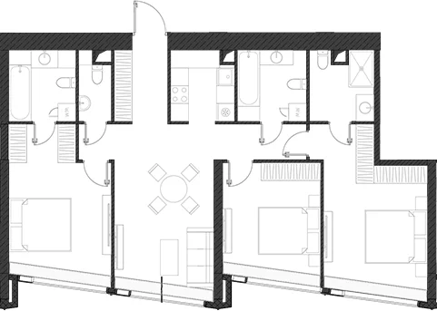 Планировка: Квартира 102,4 м² в ЖК «Дом Дау»
