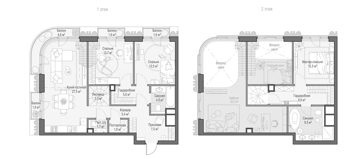 Планировка: Квартира евро-4 114,7 м² в ЖК «Квартал Тишинский бульвар»