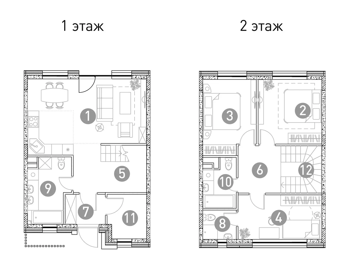 Планировка: Таунхаус 105,3 м² в ЖК «Эко-парк Троицкое»
