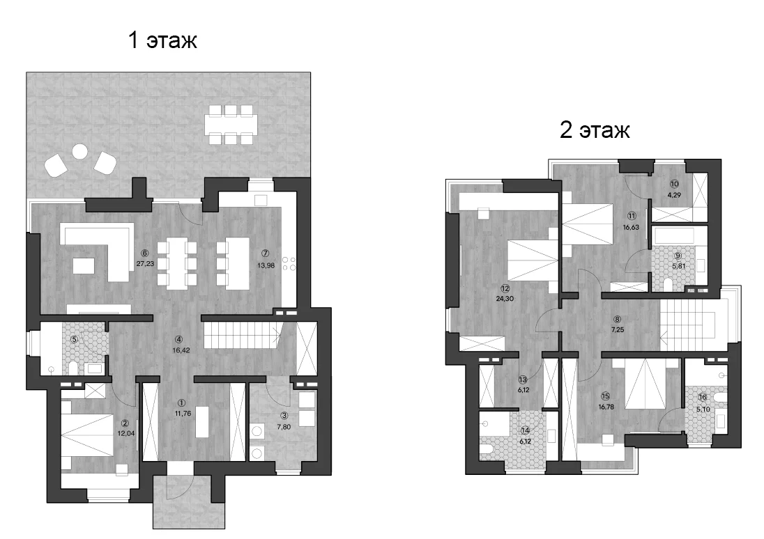 Планировка: Коттедж 180 м² в ЖК «Коттеджный поселок Звездный»