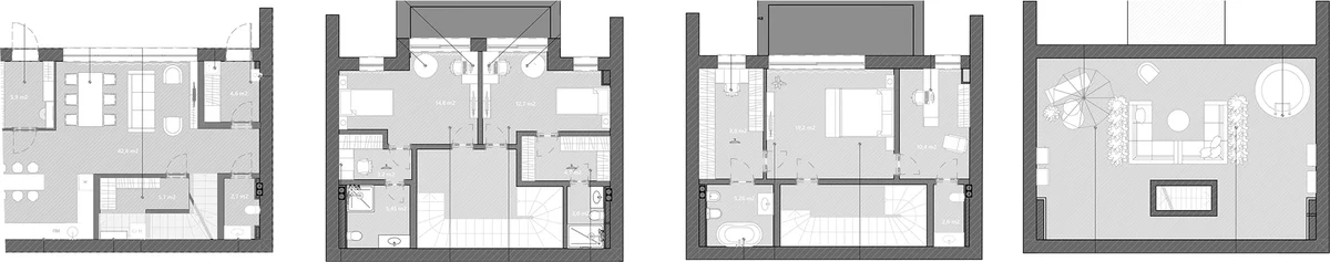 Планировка: Таунхаус 183 м² в ЖК «Коттеджный поселок Резиденция присутствия»