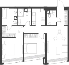 Планировка: Квартира 83,9 м² в ЖК «Дом Дау»