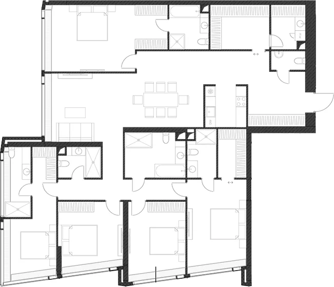 Планировка: Квартира 218,5 м² в ЖК «Дом Дау»