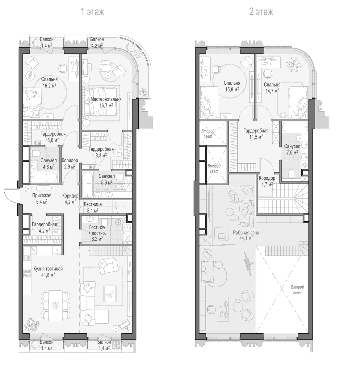 Планировка: Квартира евро-5 175 м² в ЖК «Квартал Тишинский бульвар»