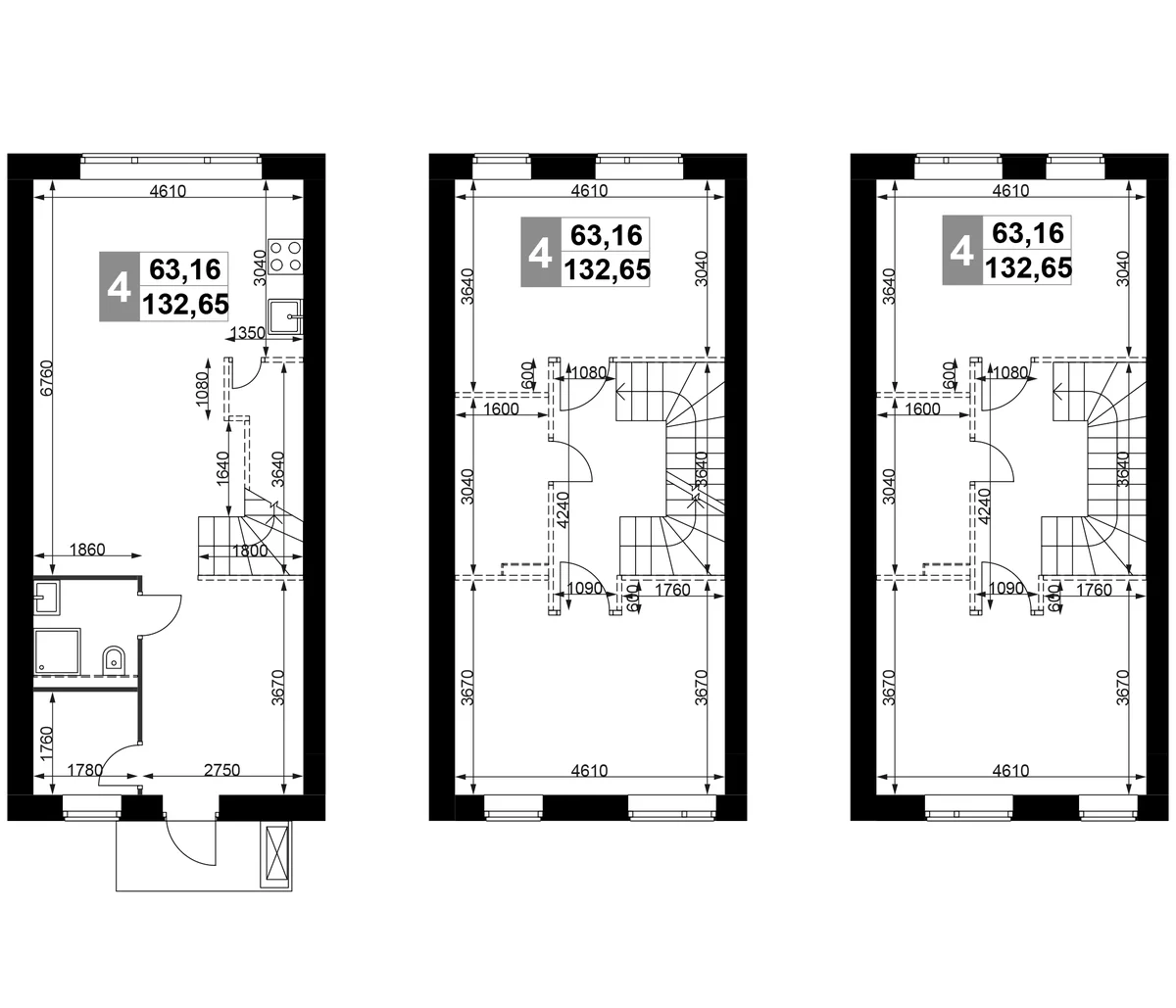 Планировка: Таунхаус 132,7 м² в ЖК «Мартемьяново Клаб»