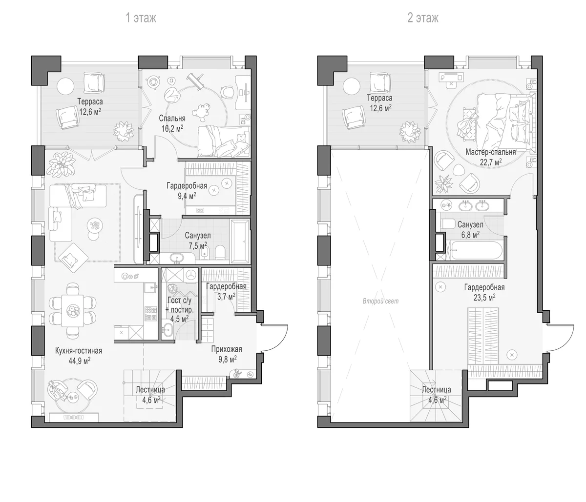 Планировка: Квартира евро-4 173,2 м² в ЖК «Клубный квартал Фрунзенский»