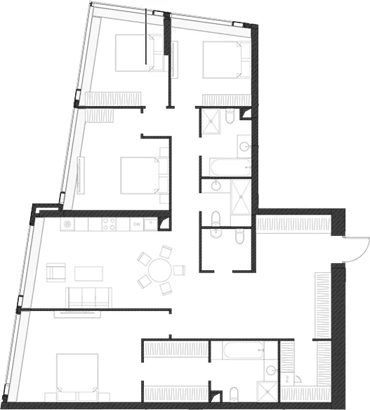 Планировка: Квартира 167,7 м² в ЖК «Дом Дау»