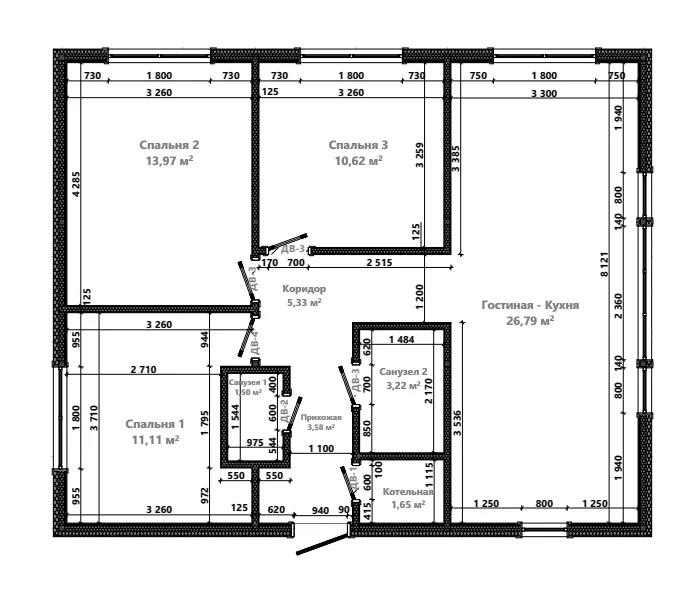 Планировка: Коттедж 80 м² в ЖК «Коттеджный поселок Всеволожская Губерния»