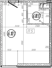 Планировка: Квартира 28,1 м² в ЖК «МФЗ Сантерра»