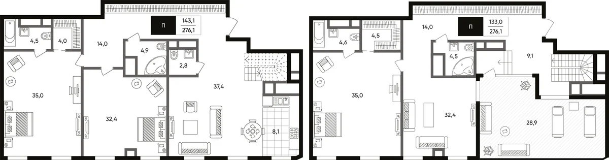 Планировка: Квартира 247,2 м² в ЖК «Titul на Серебрянической»