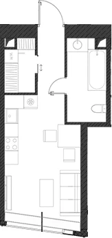Планировка: Квартира 31,5 м² в ЖК «Дом Дау»