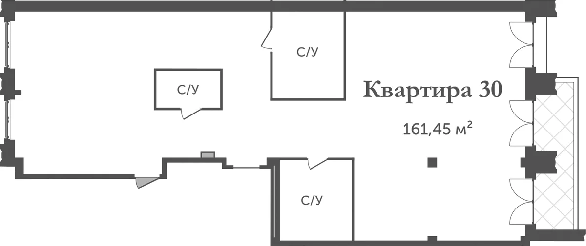 Планировка: Квартира 161,5 м² в ЖК «Аструм»