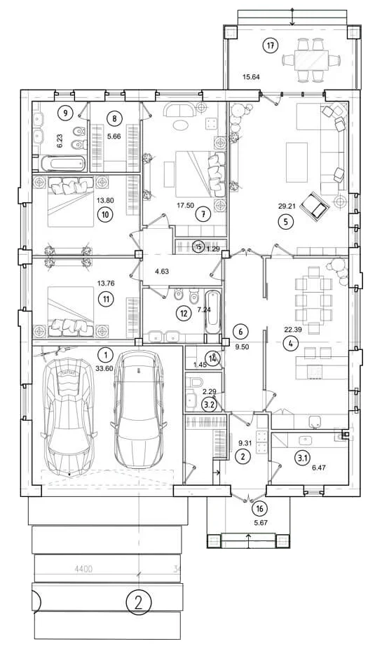 Планировка: Коттедж 185,3 м² в ЖК «Коттеджный поселок Юсупово Вилладж»