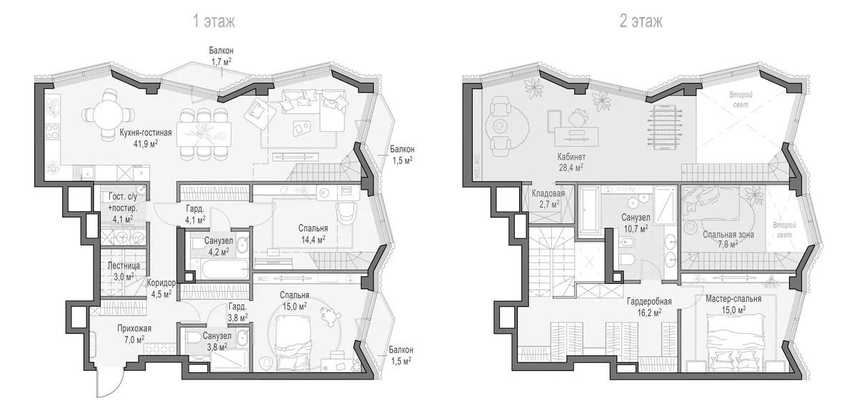 Планировка: Квартира евро-4 148,8 м² в ЖК «Квартал Тишинский бульвар»
