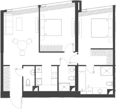 Планировка: Квартира 81,2 м² в ЖК «Дом Дау»