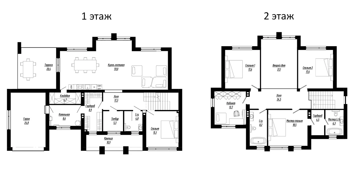 Планировка: Коттедж 284,6 м² в ЖК «Коттеджный поселок Сходня Кантри Клаб»