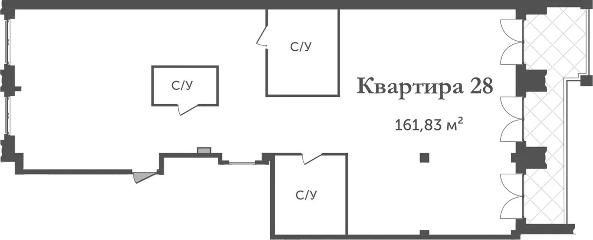 Планировка: Квартира 161,8 м² в ЖК «Аструм»