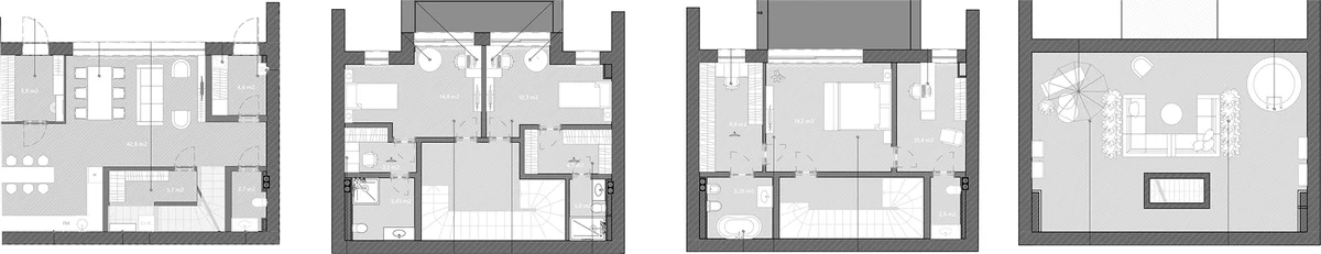 Планировка: Таунхаус 182,6 м² в ЖК «Коттеджный поселок Резиденция присутствия»