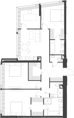 Планировка: Квартира 129,7 м² в ЖК «Дом Дау»