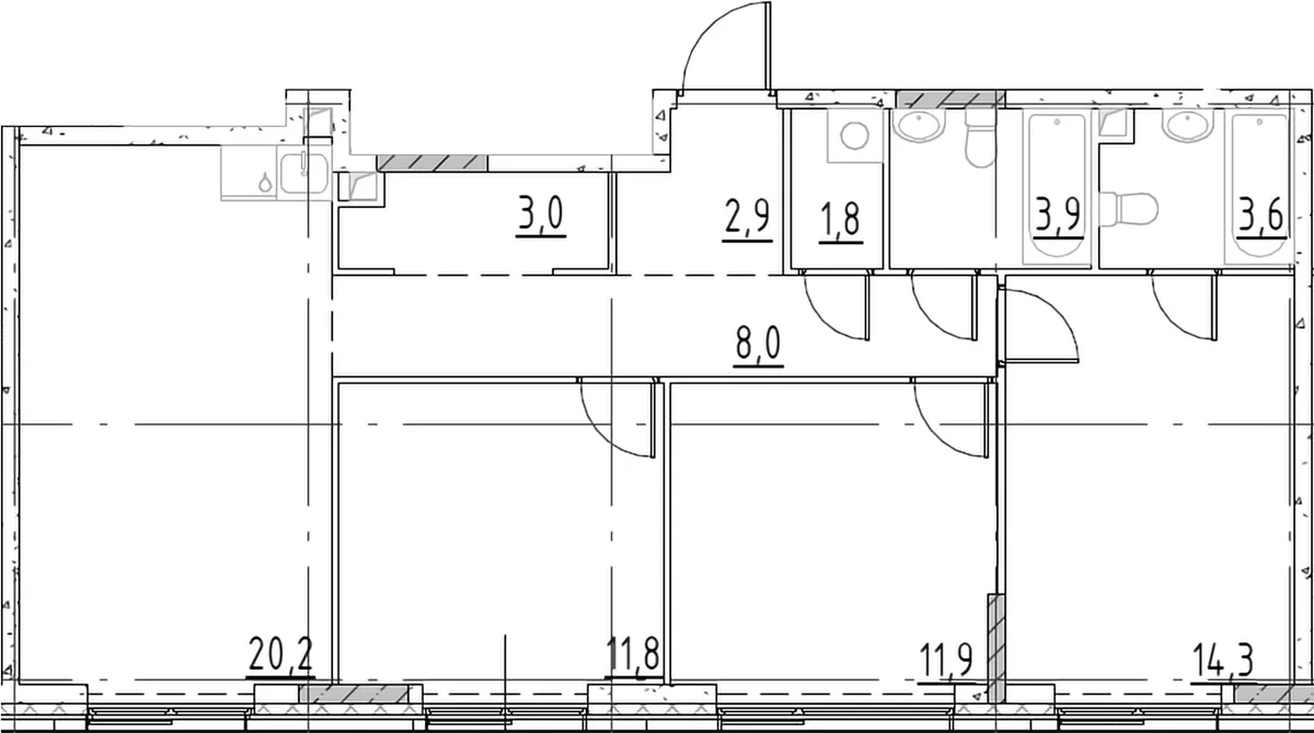 Планировка: Квартира евро-4 81,4 м² в ЖК «Шагал»