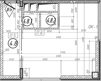 Планировка: Квартира 45,2 м² в ЖК «МФЗ Сантерра»