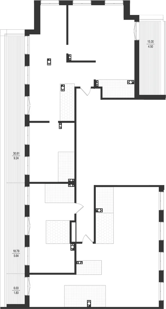 Планировка: Квартира 265,7 м² в ЖК «Остров Первых»