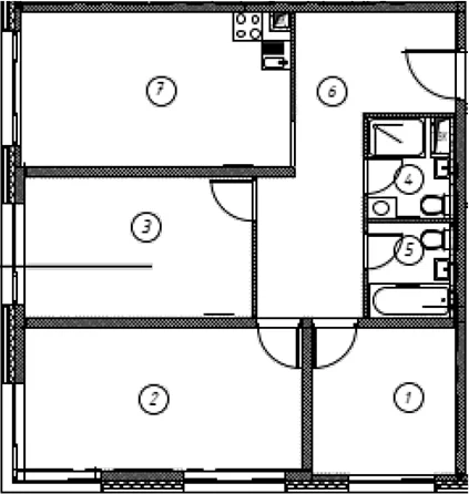 Планировка: Квартира 81,1 м² в ЖК «Ориент Экспресс»