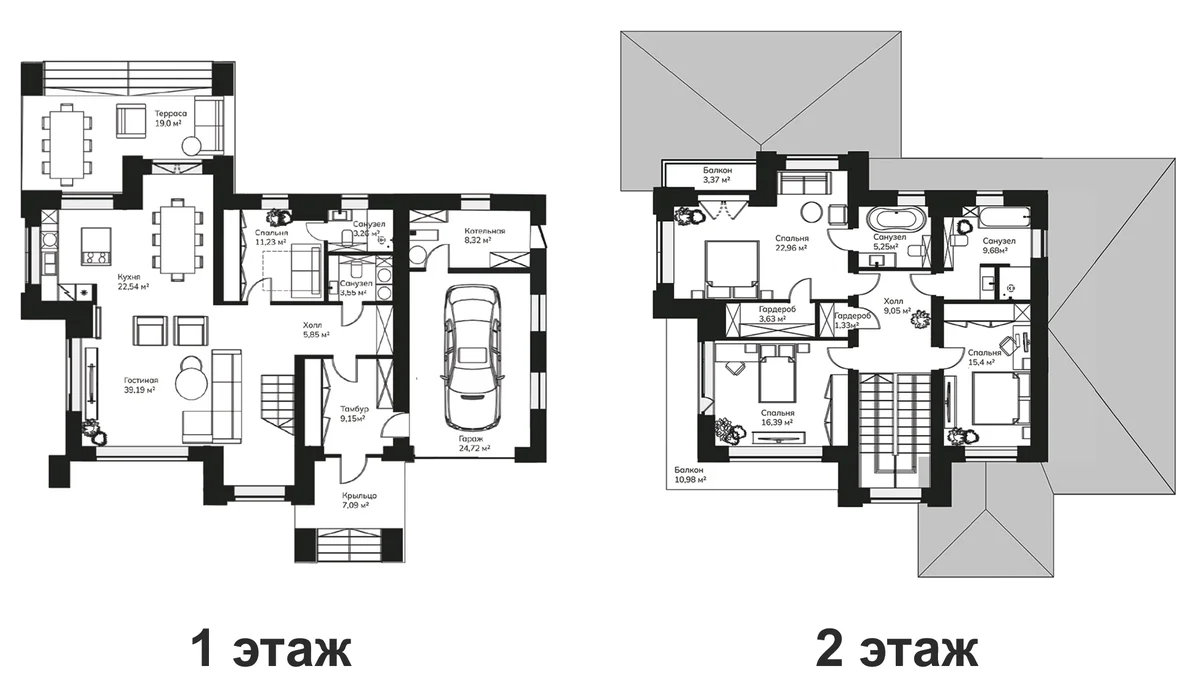 Планировка: Коттедж 218,7 м² в ЖК «Коттеджный поселок Рига Фэмили»