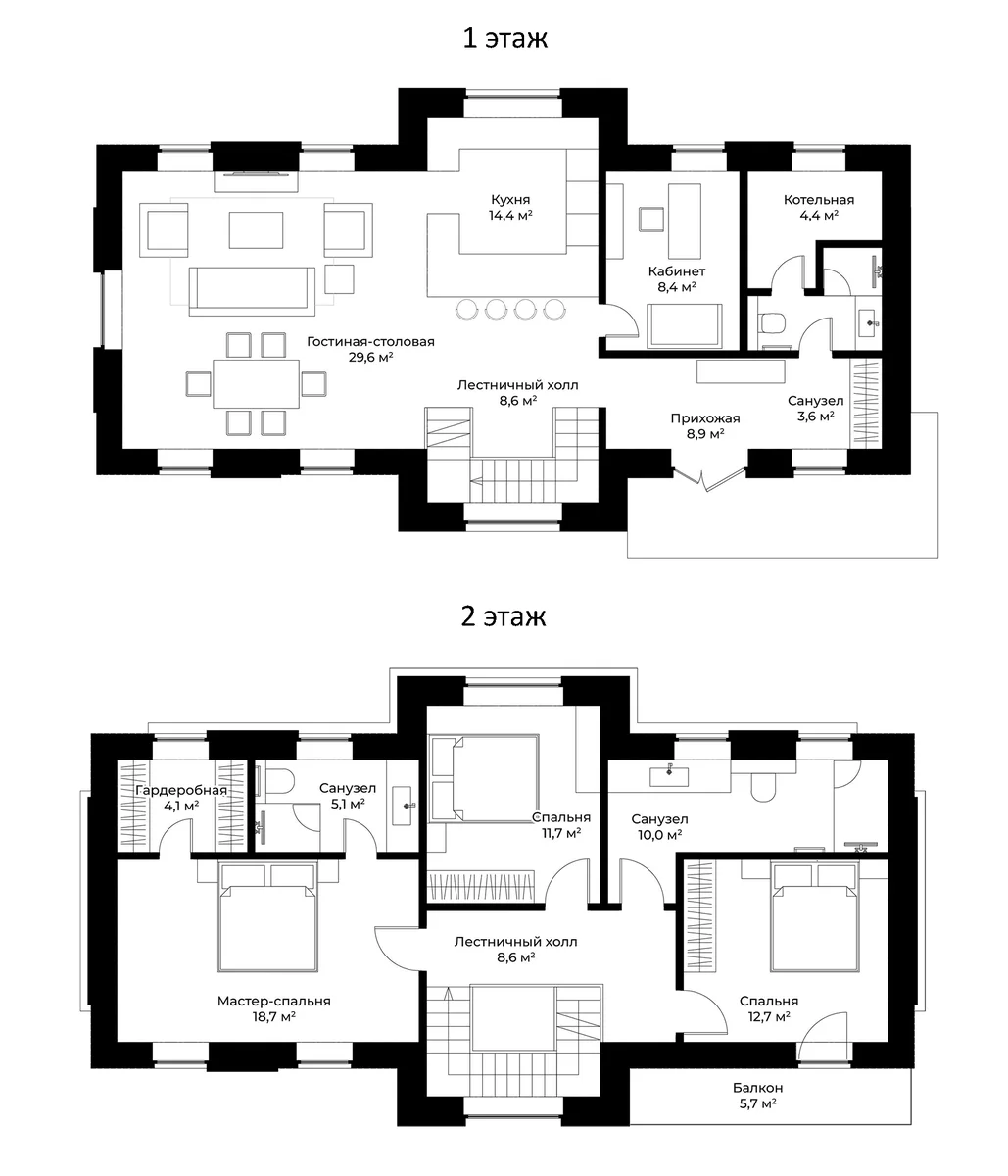 Планировка: Коттедж 158,9 м² в ЖК «Коттеджный поселок Первый Лесной»