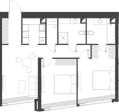 Планировка: Квартира 80,8 м² в ЖК «Дом Дау»