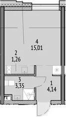 Планировка: Студия 23,8 м² в ЖК «N'ICE LOFT»