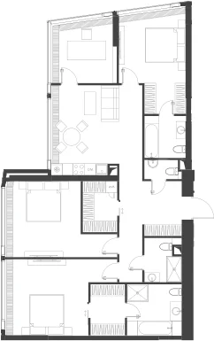 Планировка: Квартира 125,2 м² в ЖК «Дом Дау»
