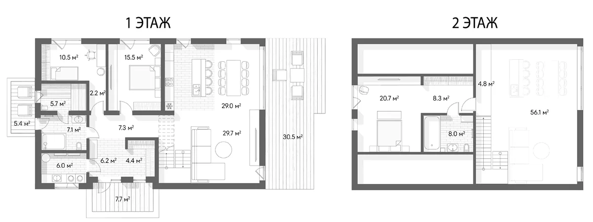 Планировка: Коттедж 154,6 м² в ЖК «Коттеджный поселок Негород Павловск»