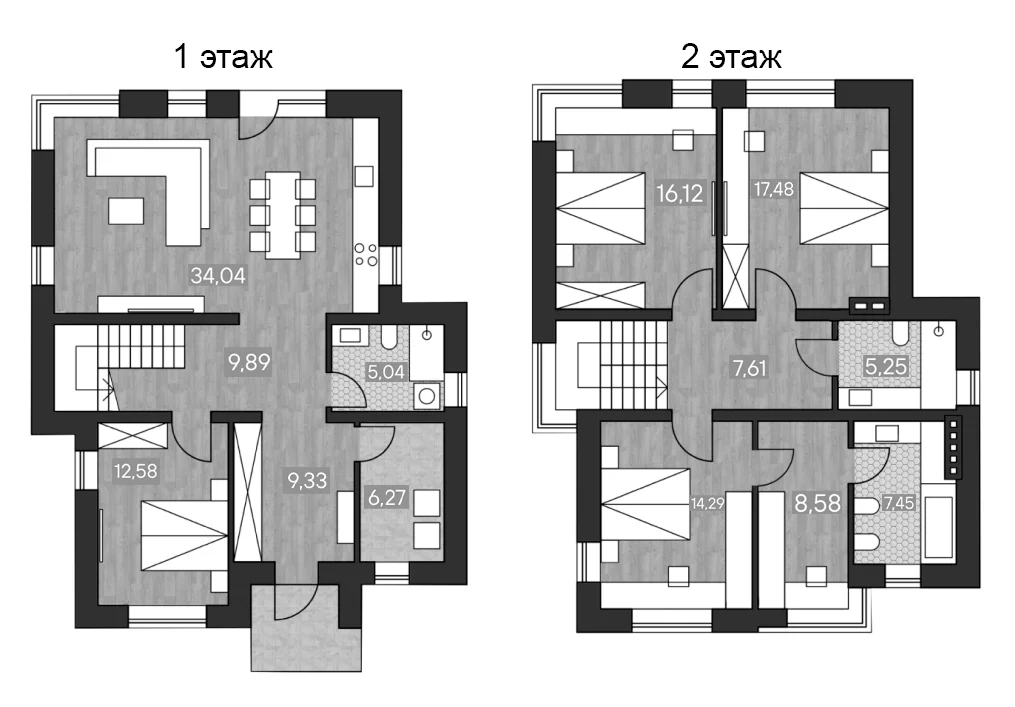 Планировка: Коттедж 155 м² в ЖК «Коттеджный поселок Звездный»