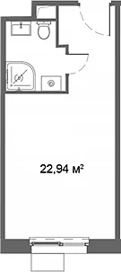 Планировка: Студия 22,9 м² в ЖК «Ситимикс»