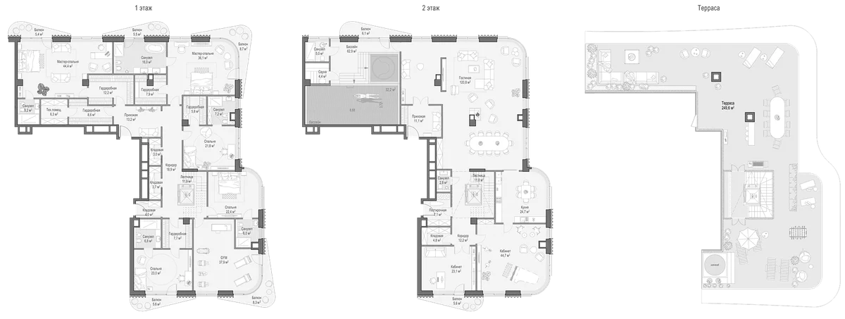 Планировка: Квартира 664,1 м² в ЖК «Дом Лаврушинский»