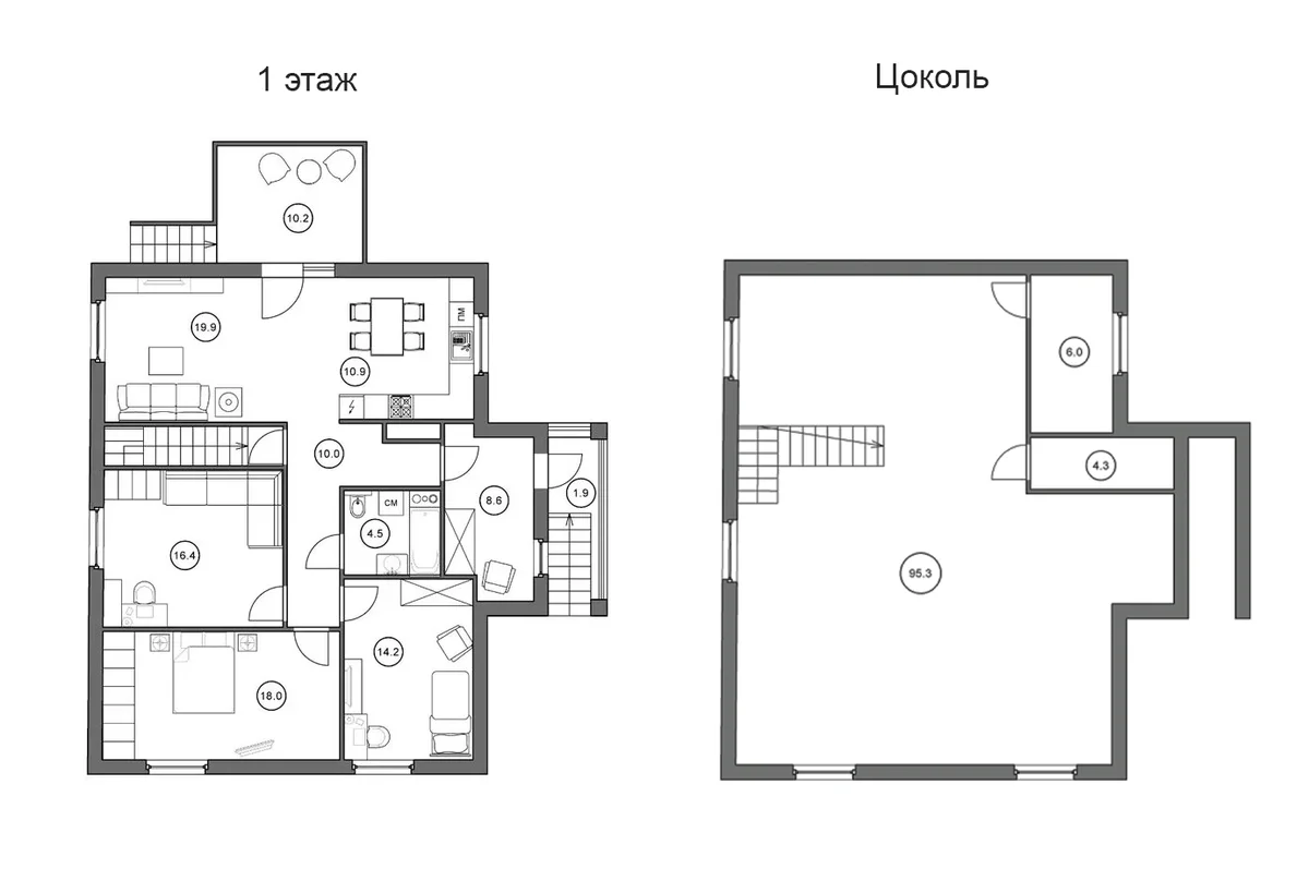 Планировка: Коттедж 204 м² в ЖК «Коттеджный поселок Скопино-Шуйское»
