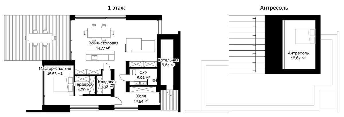 Планировка: Коттедж 140 м² в ЖК «Коттеджный поселок Волжский берег»