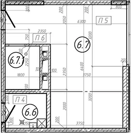 Планировка: Квартира 33,5 м² в ЖК «МФЗ Сантерра»